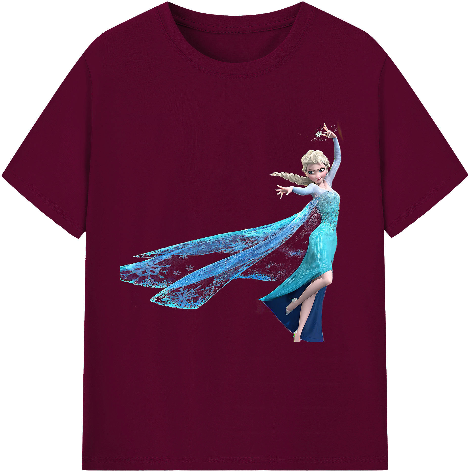 （画像用） アナと雪の女王 アンナ エルサ Frozen Anna Elsa レディースカジュアルプリントTシャツ（綿100％）
